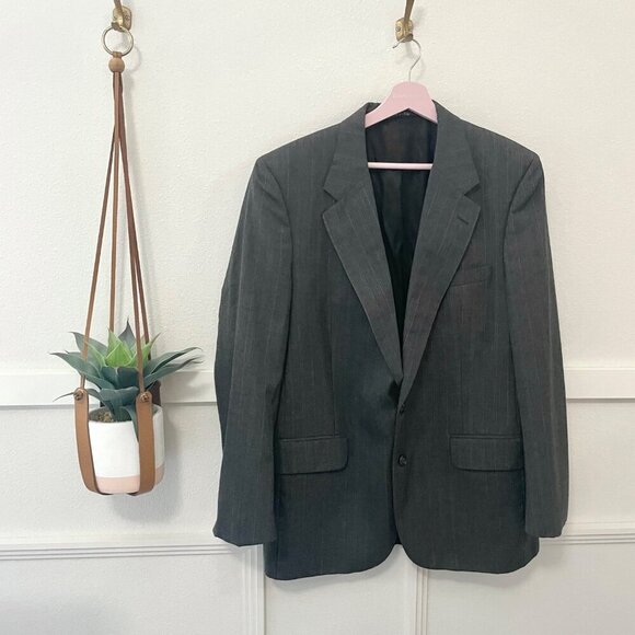 Burberry's Vintage Grey Stripe Wool Vintage Blazer